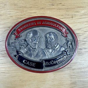 Case Cyrus McCormick Bust Pioneers Agriculture Inventors 1990 Pewter Buckle 92